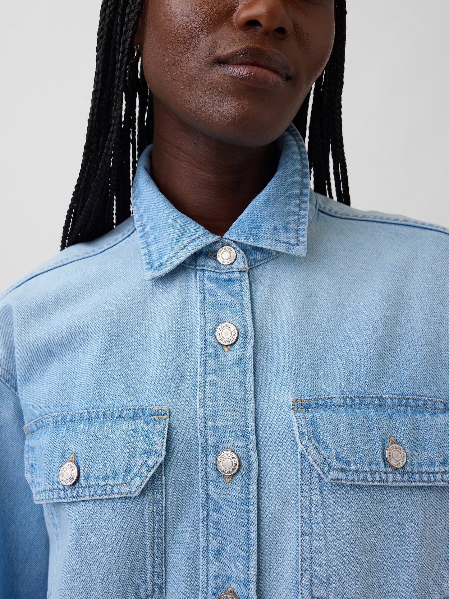 Açık Mavi Denim Western Gömlek Ceket