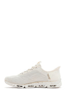Skechers Kadın Bej Glide Step Gratify Bağcıklı Kumaş Sneaker