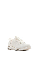 Skechers Kadın Bej Glide Step Gratify Bağcıklı Kumaş Sneaker
