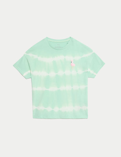 Saf Pamuklu Desenli Kısa Kollu T-shirt (2-8 Yaş)