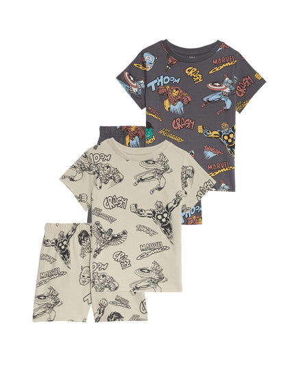 2’li Saf Pamuklu Avengers Pijama Takımı Seti (3-12 Yaş)