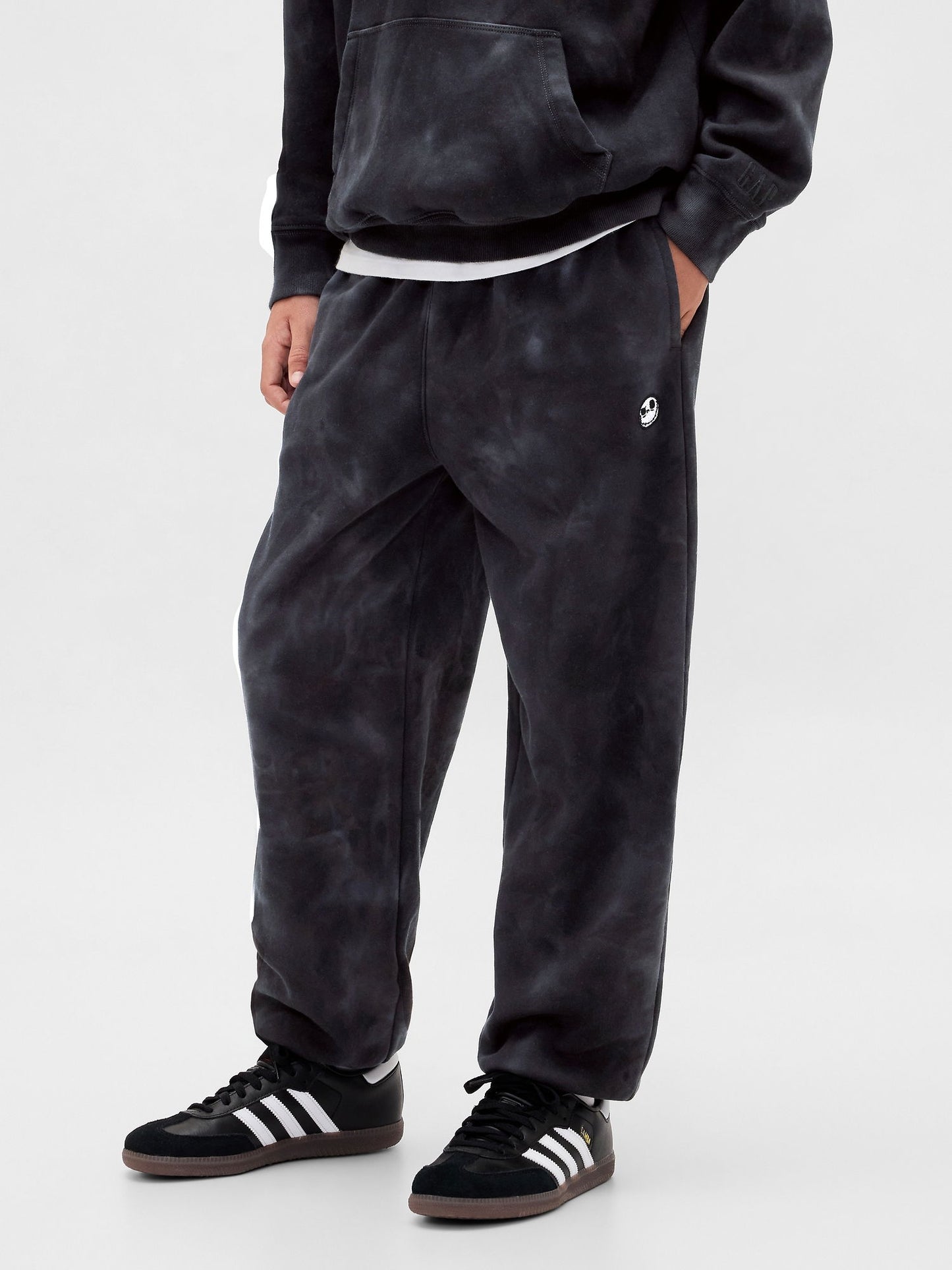 Siyah Gap × Disney Tim Burton’s The Nightmare Before Christmas Vintagesoft Skull Baggy Jogger Eşofman Altı