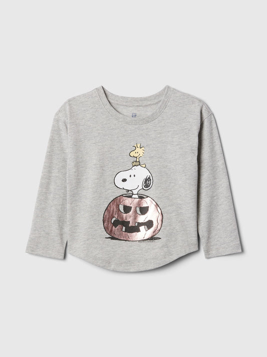 Gri Peanuts Grafikli Halloween T-shirt