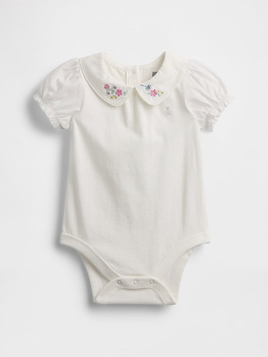 Beyaz First Favorites Organik Pamuk Peter Pan Bodysuit