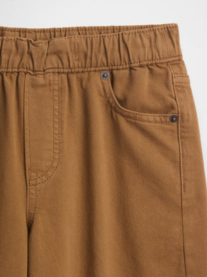 Açık Kahverengi Baggy Barrel Jean Pantolon