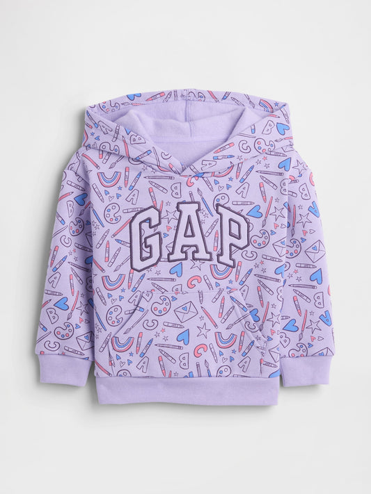 Lila Relaxed Gap Logo Grafik Sweatshirt