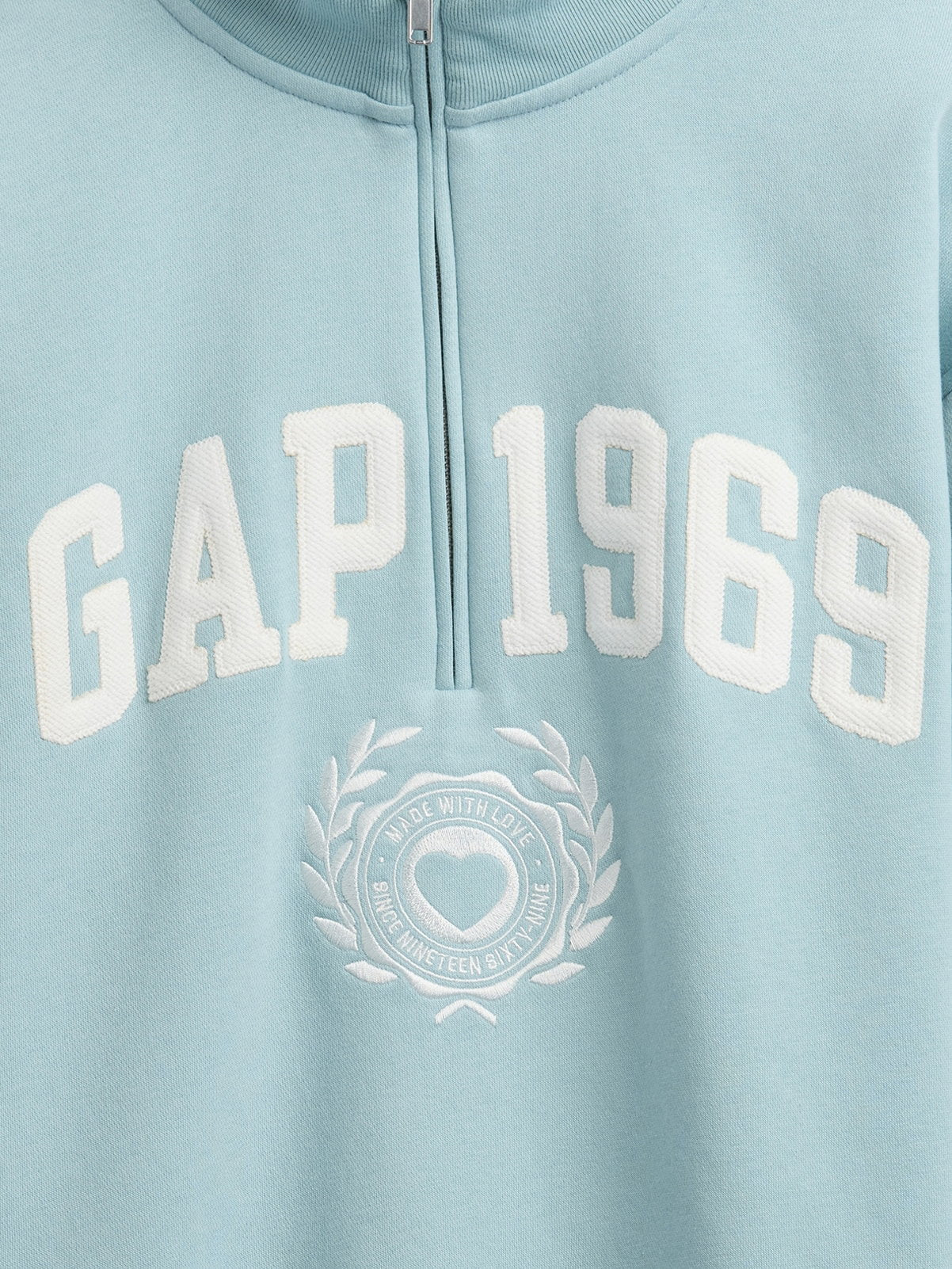 Açık Mavi Vintagesoft 1969 Logo Yarım Fermuarlı Sweatshirt