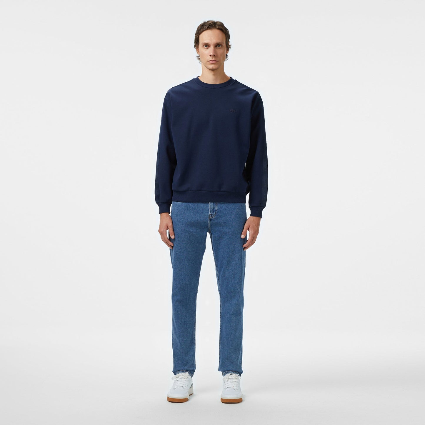Lacoste Erkek Relaxed Fit Bisiklet Yaka Lacivert Sweatshirt