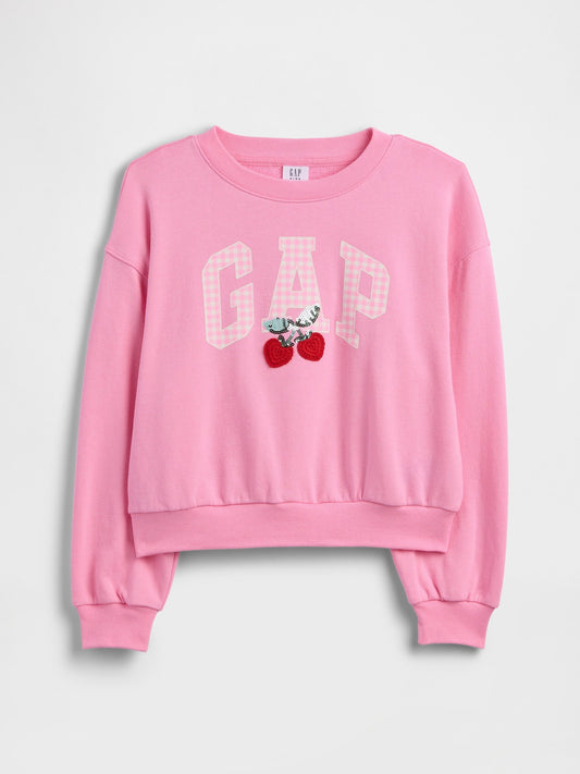 Pembe Oversized Wedge Grafik Baskılı Sweatshirt