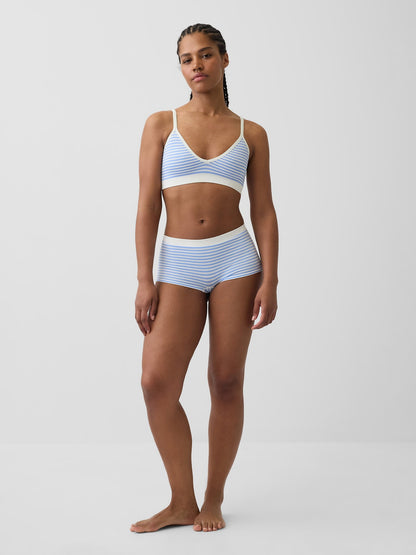 Açık Mavi Seamless Fitilli Triangle Bralet