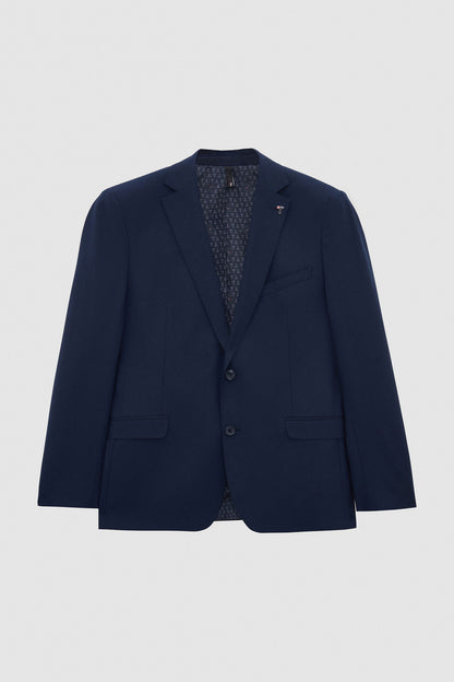 Tween Slim Fit Lacivert Düz Yünlü Bi Stretch Takim Elbise