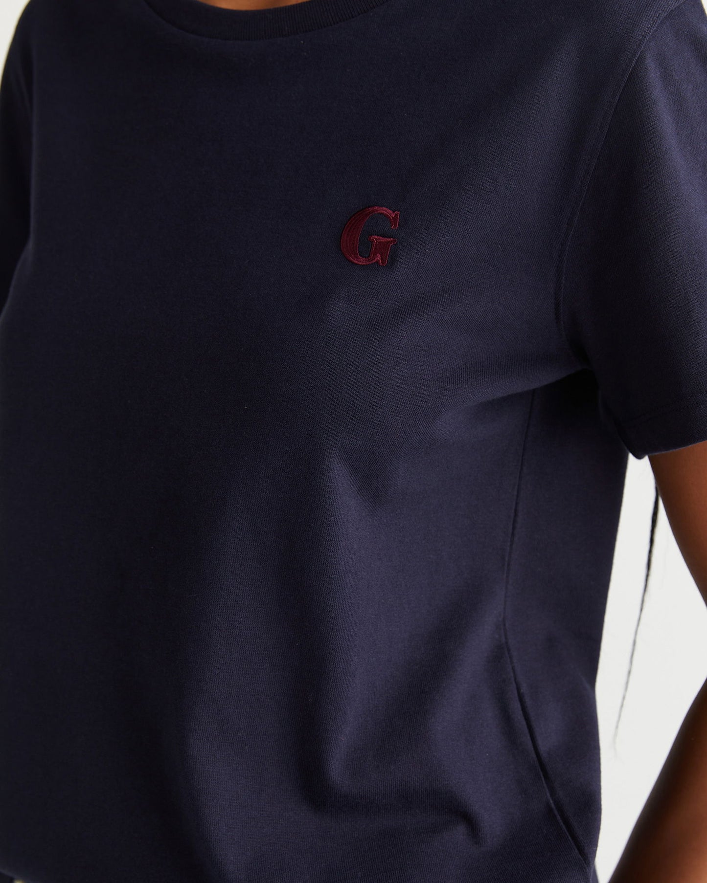 Gant Kadın Lacivert Regular Fit Bisiklet Yaka T-shirt