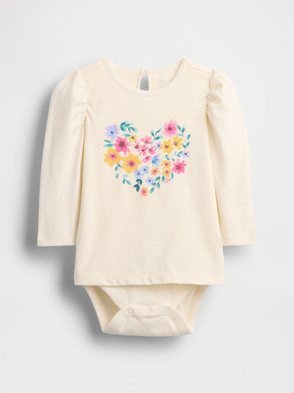 Çiçek Desenli Shirt Bodysuit