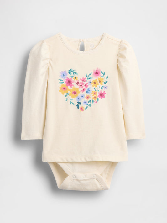 Çiçek Desenli Shirt Bodysuit