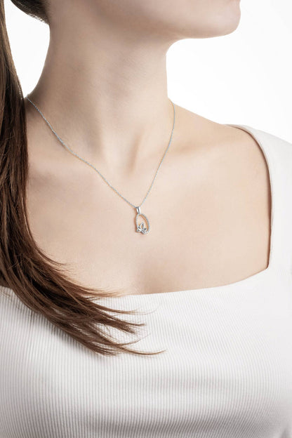 Nilüfer 18 Ayar Beyaz Altın Kaplama 45 Cm Gümüş Kolye 1113520199