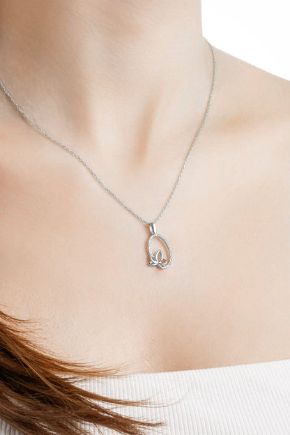 Nilüfer 18 Ayar Beyaz Altın Kaplama 45 Cm Gümüş Kolye 1113520199