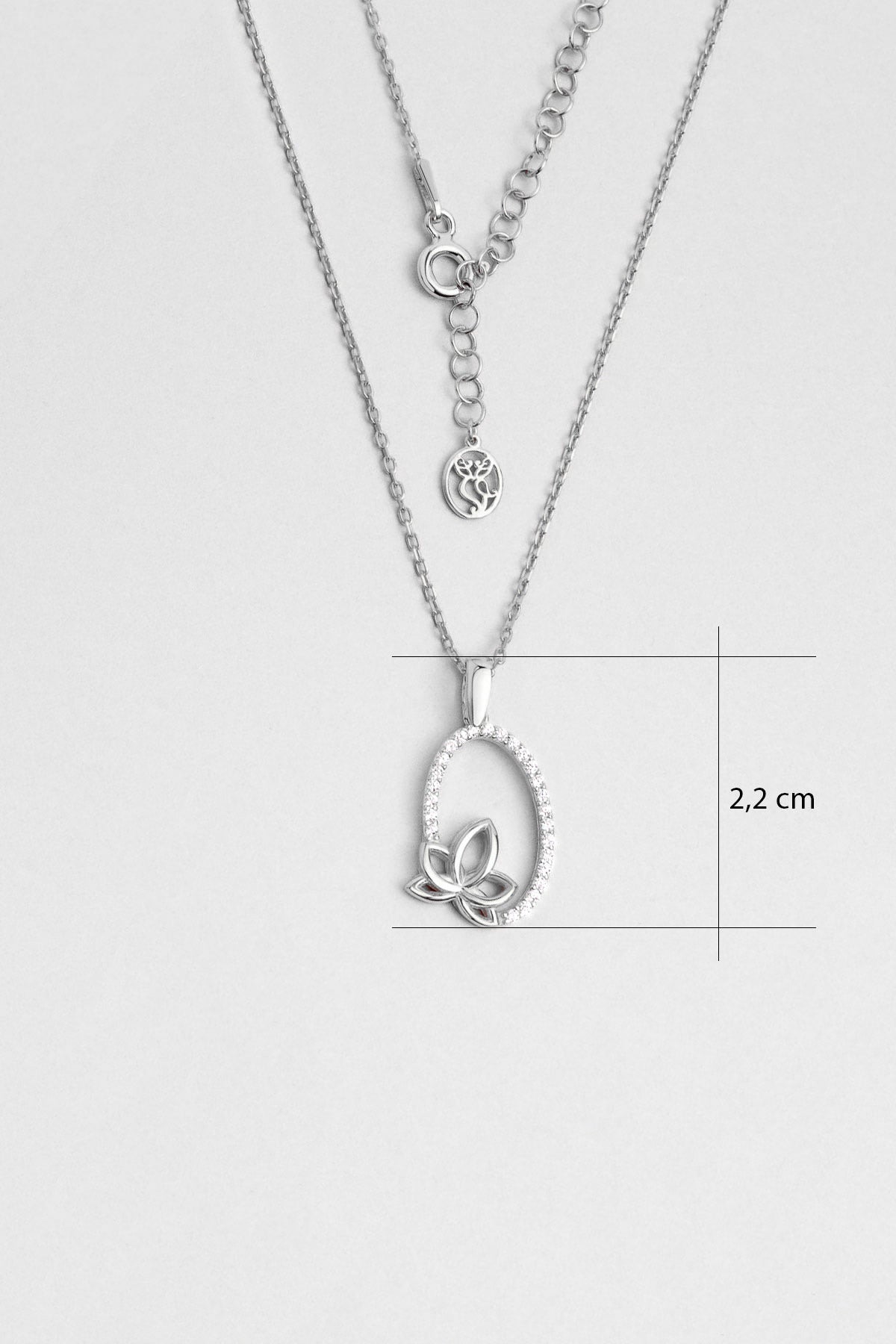 Nilüfer 18 Ayar Beyaz Altın Kaplama 45 Cm Gümüş Kolye 1113520199