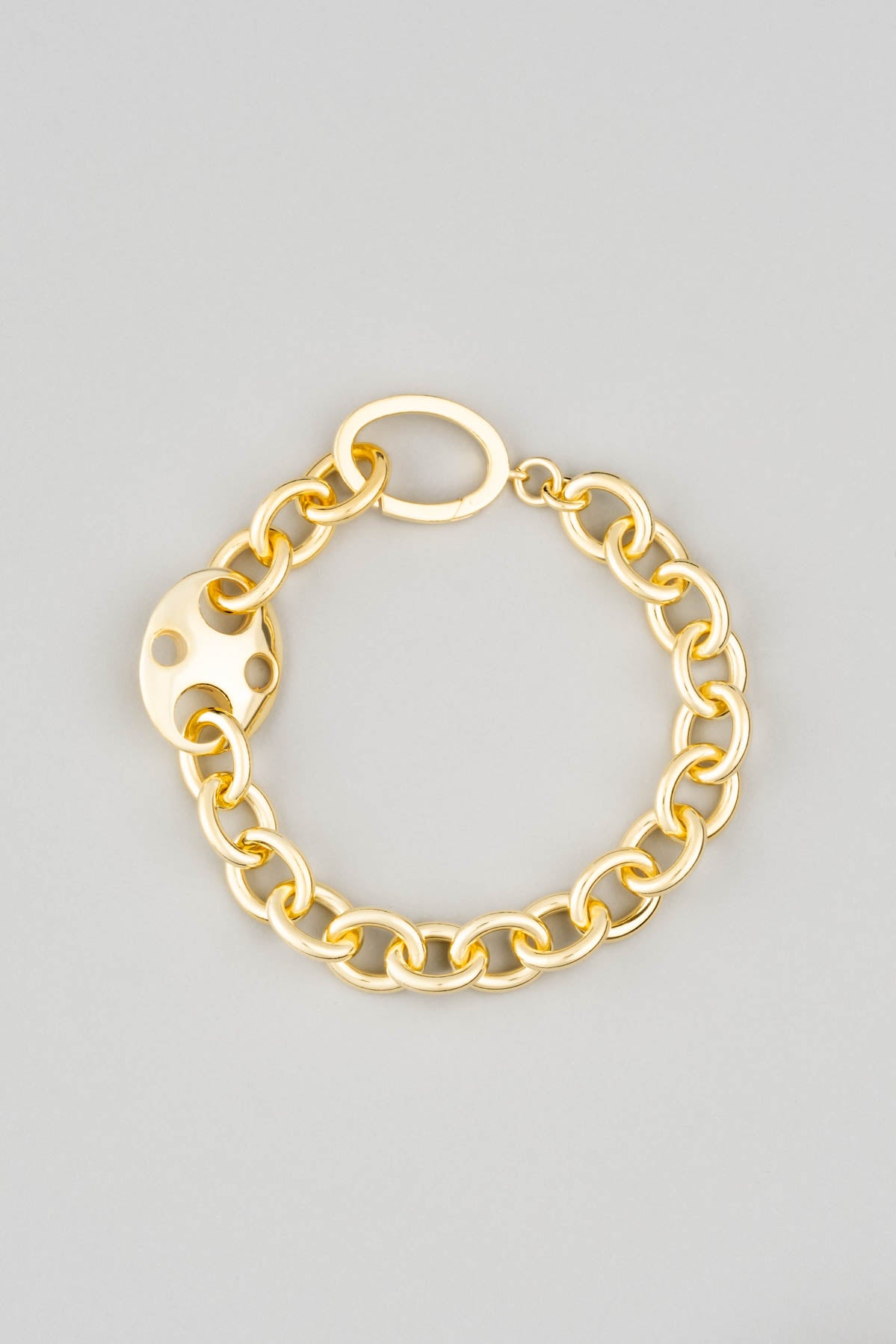 Modern Vintage 18 Ayar Sarı Altın Kaplama 17 Cm Gümüş Bileklik 1119164499