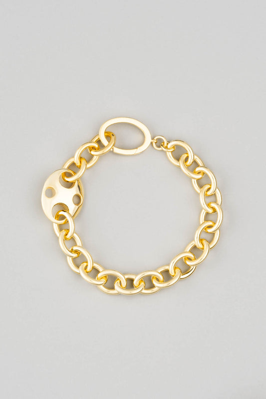 Modern Vintage 18 Ayar Sarı Altın Kaplama 17 Cm Gümüş Bileklik 1119164499