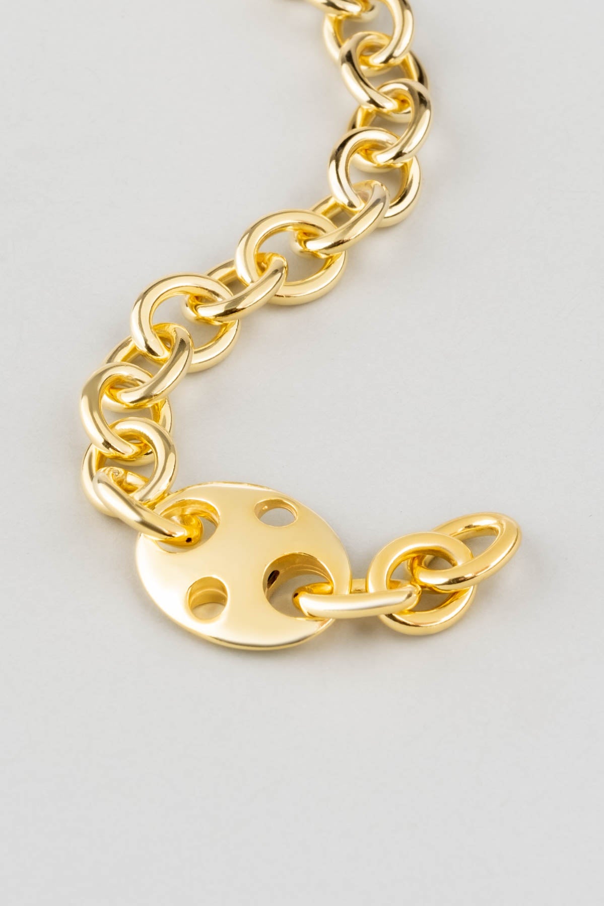 Modern Vintage 18 Ayar Sarı Altın Kaplama 17 Cm Gümüş Bileklik 1119164499