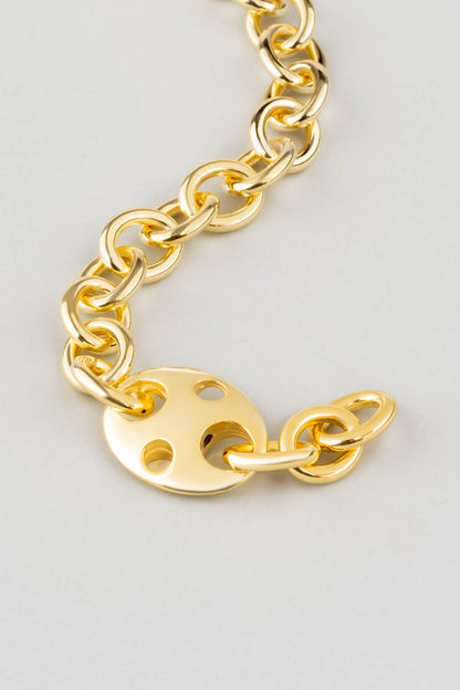 Modern Vintage 18 Ayar Sarı Altın Kaplama 17 Cm Gümüş Bileklik 1119164499