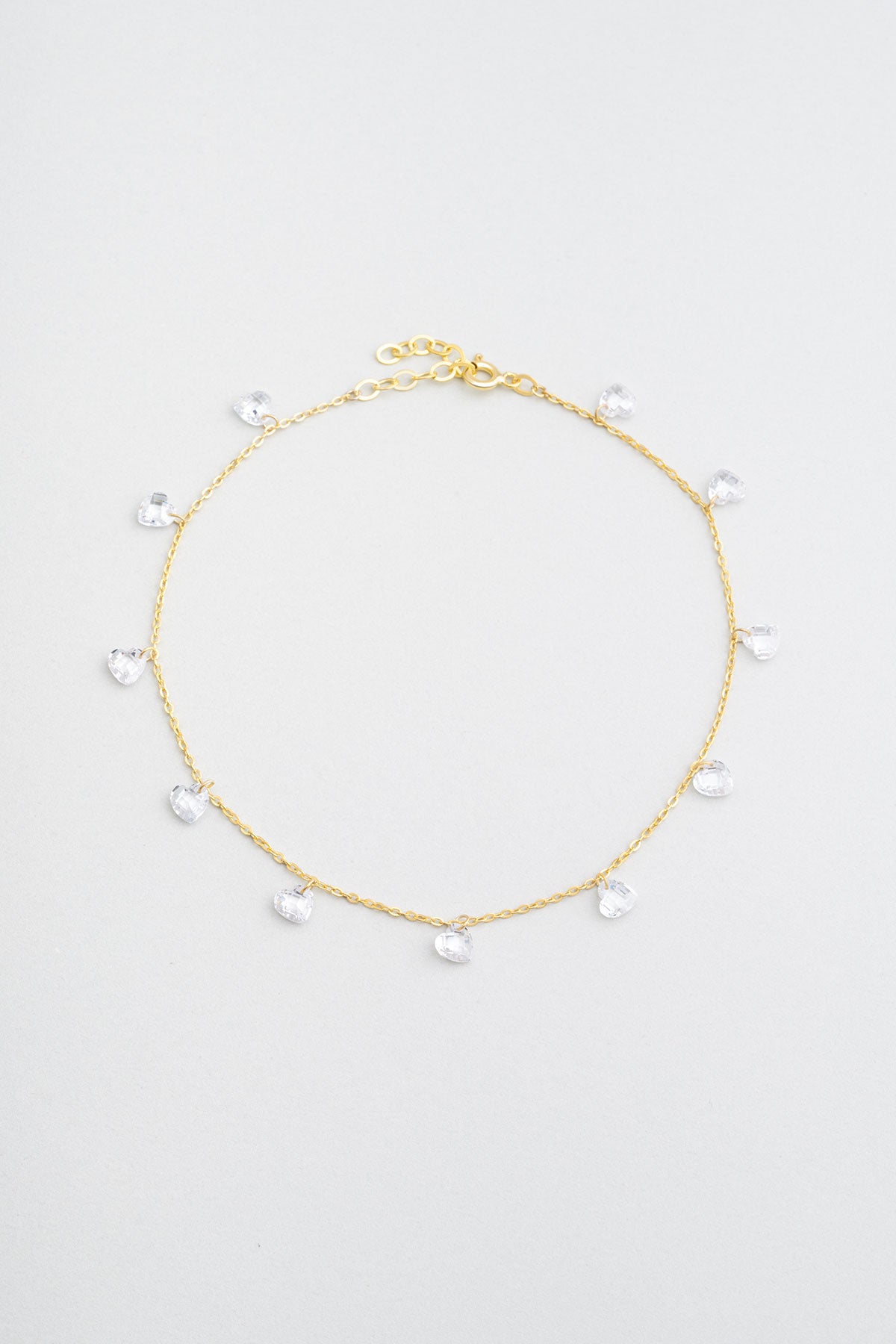 Işıltılı Kalp 18 Ayar Sarı Altın Kaplama 25 Cm Gümüş Hal Hal 1120890144