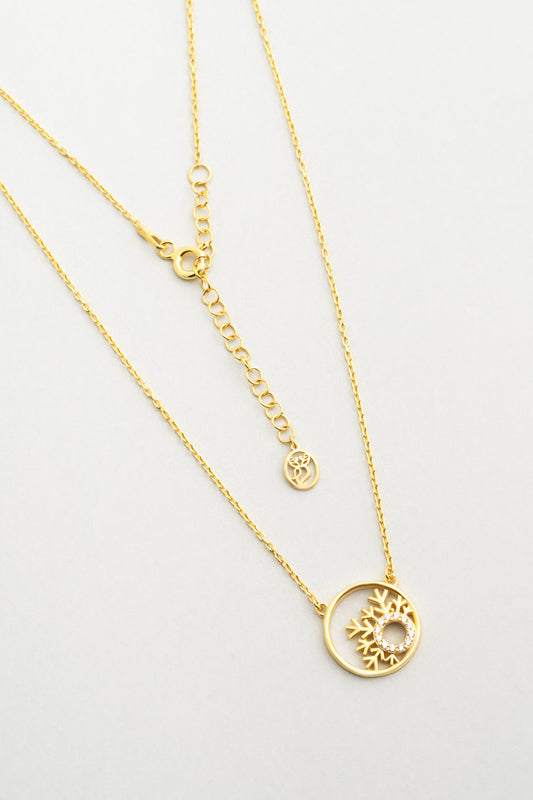 Karlar Diyarı 18 Ayar Sarı Altın Kaplama 46 Cm Gümüş Minimal Kolye 1122010144