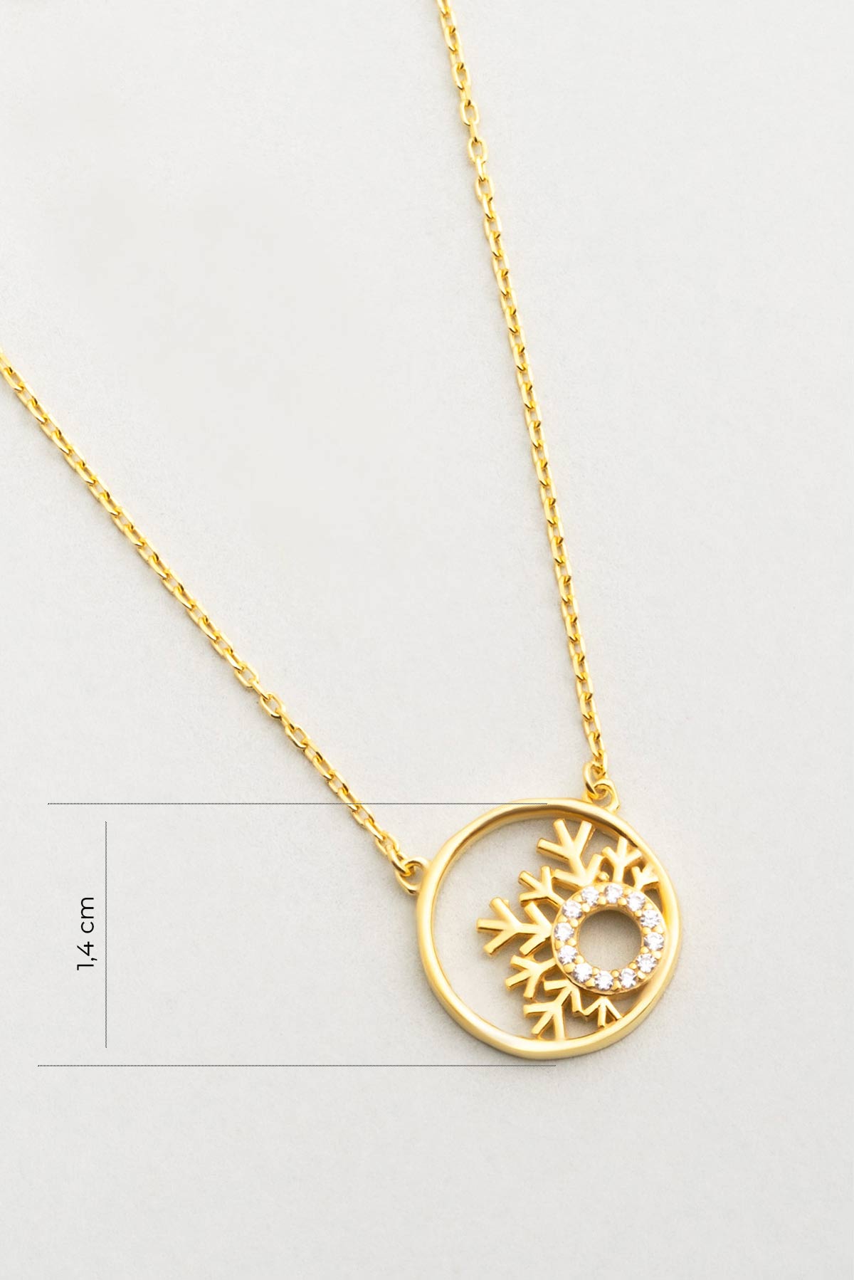 Karlar Diyarı 18 Ayar Sarı Altın Kaplama 46 Cm Gümüş Minimal Kolye 1122010144