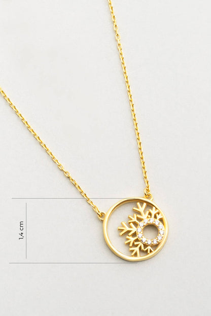 Karlar Diyarı 18 Ayar Sarı Altın Kaplama 46 Cm Gümüş Minimal Kolye 1122010144