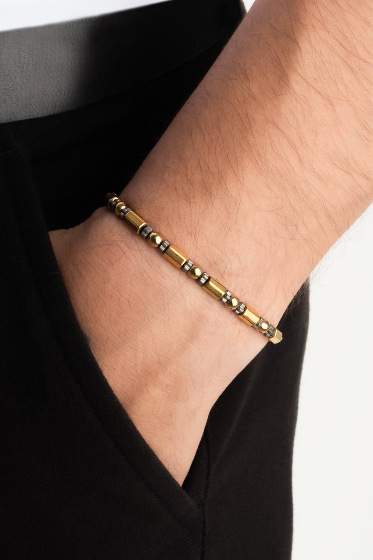 Hematit Taşlı Oksitli 22 Cm Gümüş Erkek Bileklik 1126536637