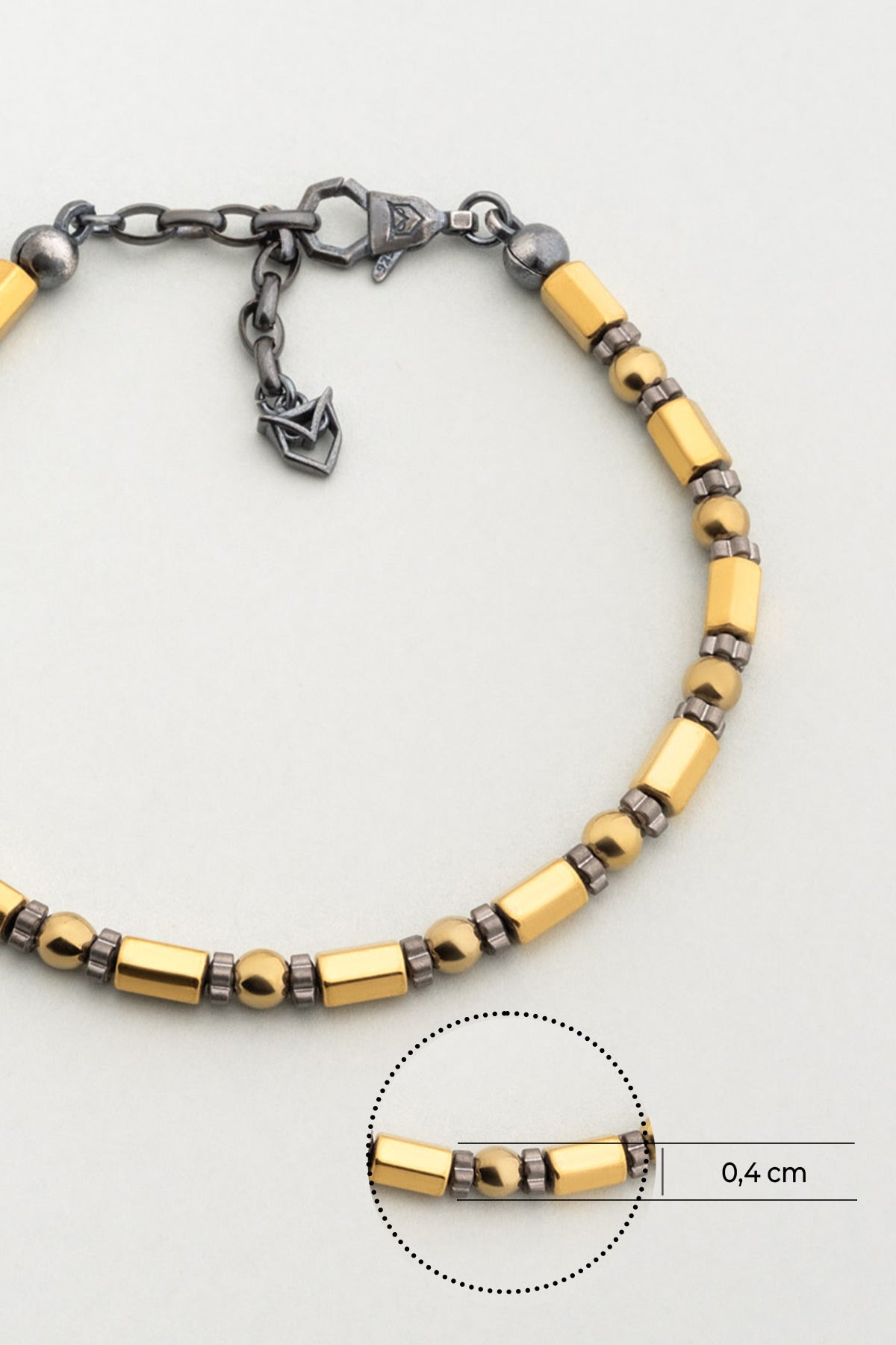 Hematit Taşlı Oksitli 22 Cm Gümüş Erkek Bileklik 1126536637