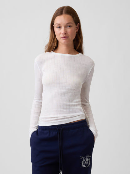 Beyaz Essential Fitiili Pointelle T-shirt