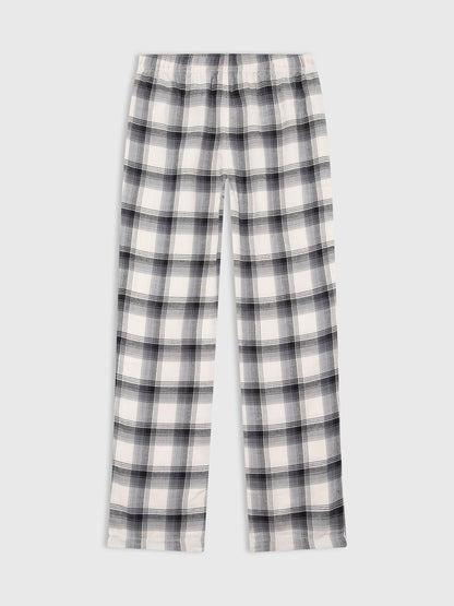 Siyah Ekose Desenli Pijama Altı