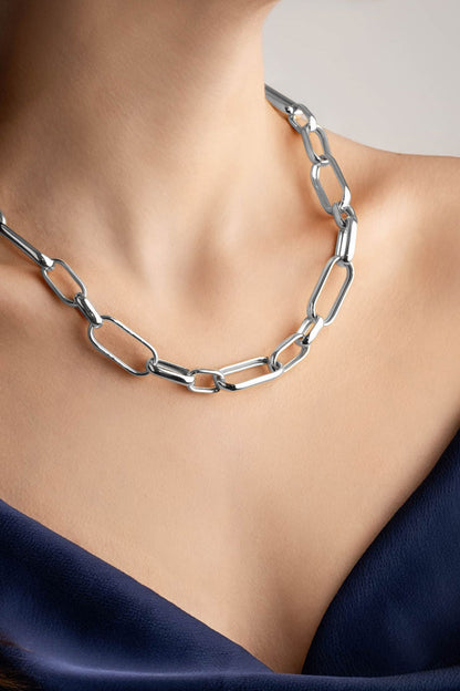 Ataç Model 18 Ayar Beyaz Altın Kaplama 45 Cm Gümüş Zincir Kolye 1158879999