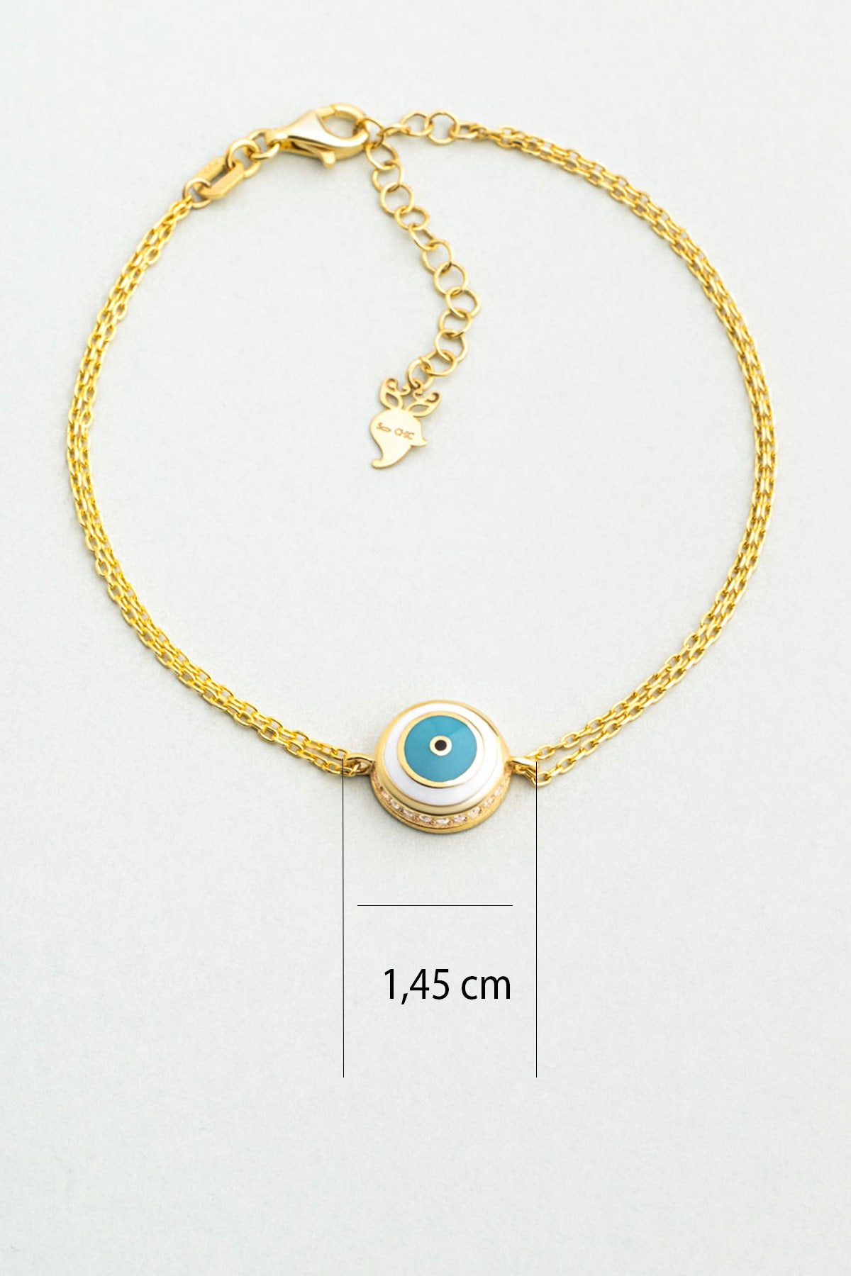 Ra'nın Gözü 18 Ayar Sarı Altın Kaplama 19 Cm Gümüş Bileklik 1161670144