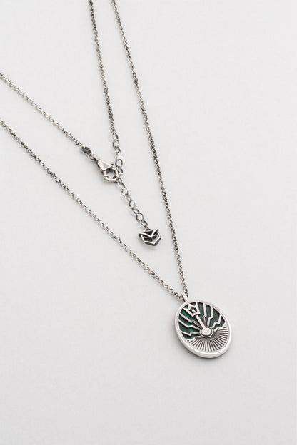 Atlantis 63 Cm Gümüş Erkek Malahit Kolye 1165350499