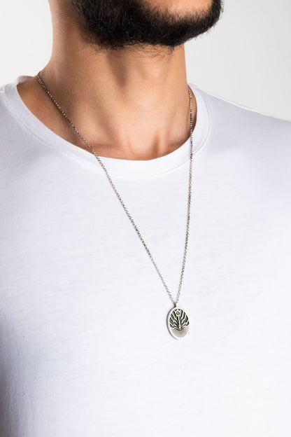 Atlantis 63 Cm Gümüş Erkek Malahit Kolye 1165350499