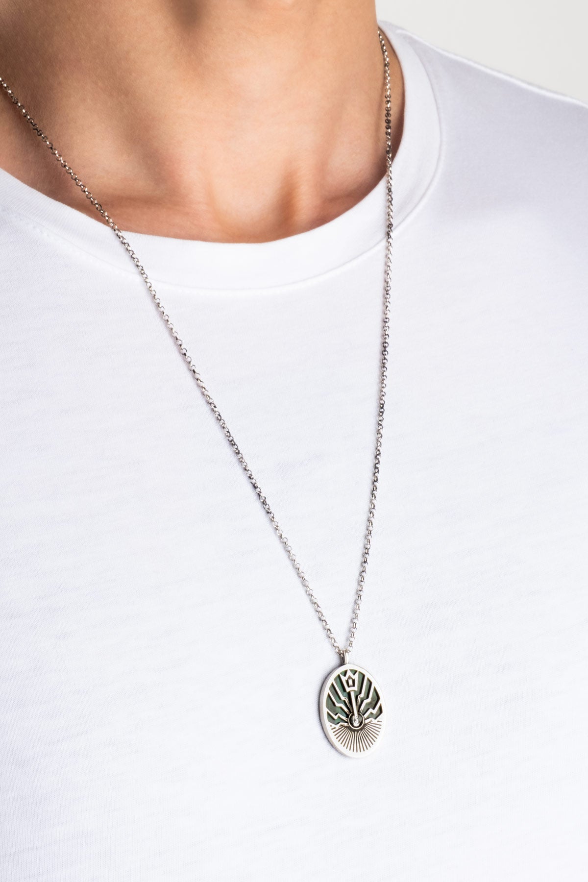 Atlantis 63 Cm Gümüş Erkek Malahit Kolye 1165350499