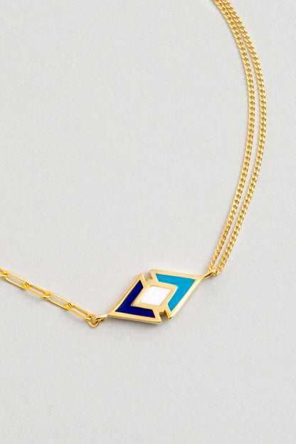 Nazar Ikonlu 18 Ayar Sarı Altın Kaplama 20 Cm Gümüş Şans Bilekliği 1165495744