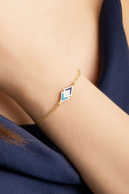 Nazar Ikonlu 18 Ayar Sarı Altın Kaplama 20 Cm Gümüş Şans Bilekliği 1165495744