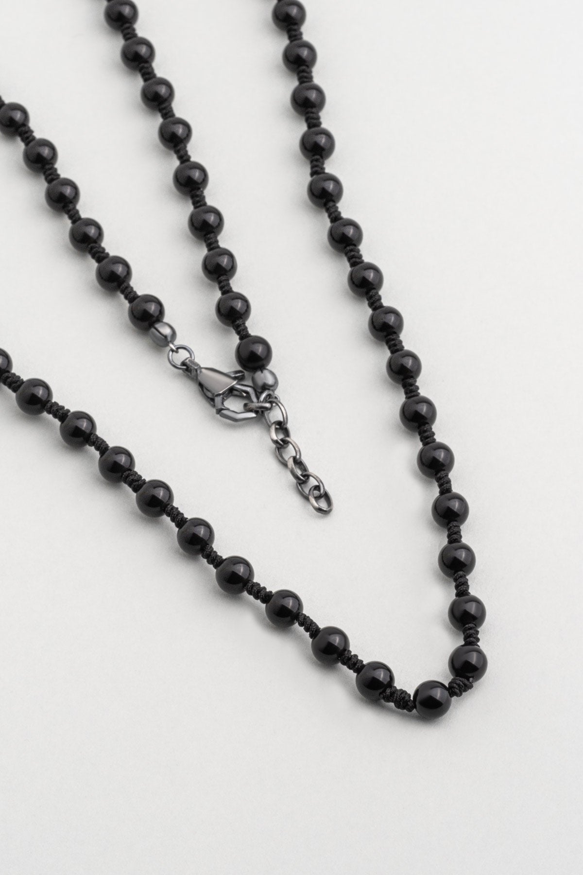 Oniks Taşlı 70 Cm Gümüş Erkek Kolye 1167352199