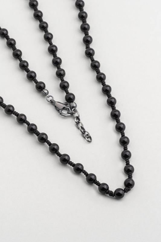 Oniks Taşlı 70 Cm Gümüş Erkek Kolye 1167352199