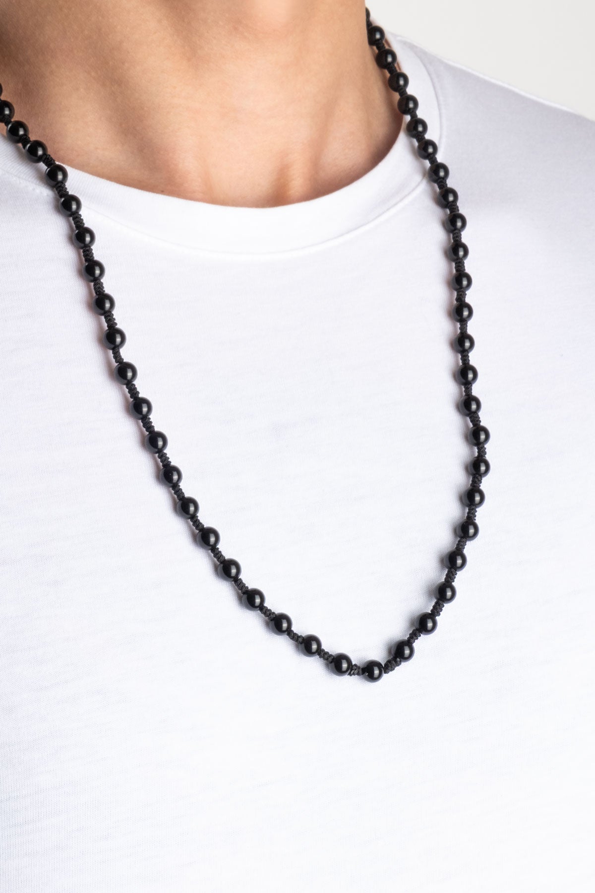 Oniks Taşlı 70 Cm Gümüş Erkek Kolye 1167352199