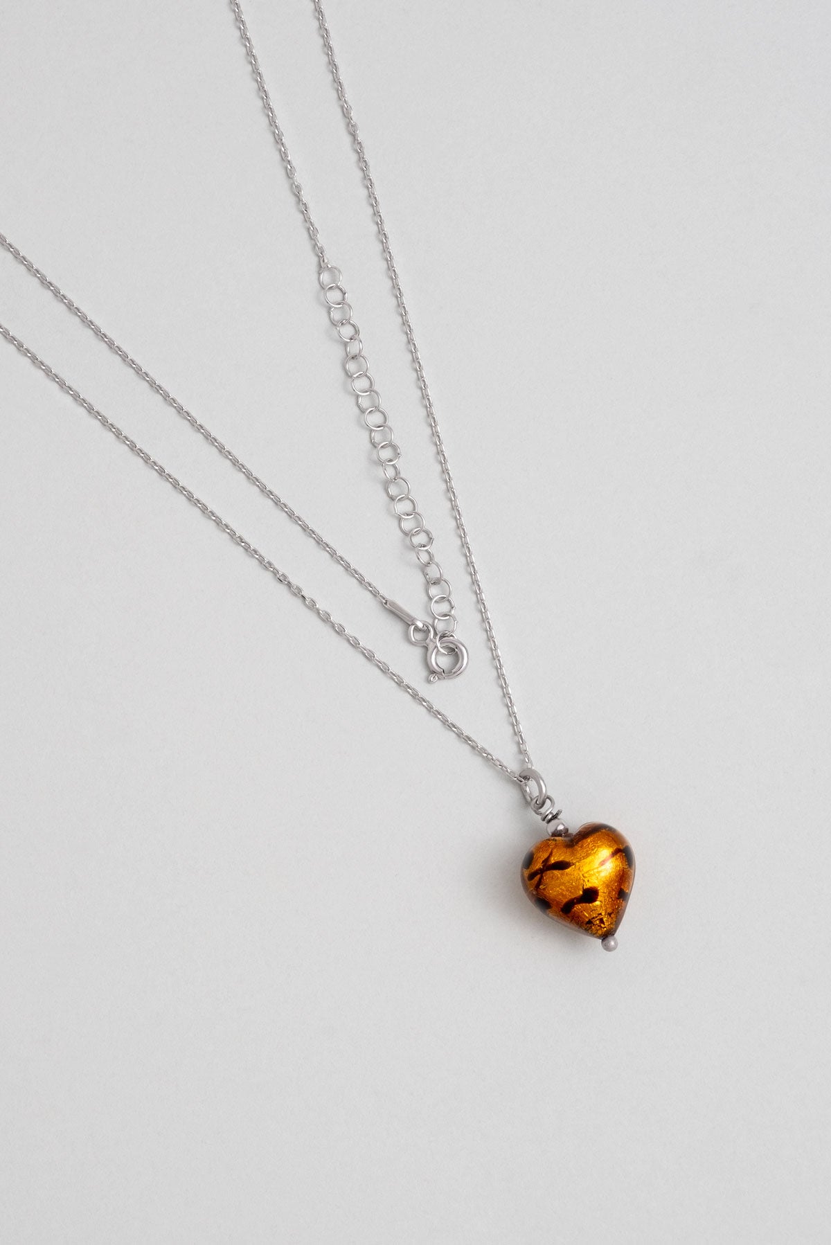 Gizemli Kalp 18 Ayar Beyaz Altın Kaplama Gümüş Kolye 1168411199