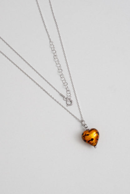 Gizemli Kalp 18 Ayar Beyaz Altın Kaplama Gümüş Kolye 1168411199