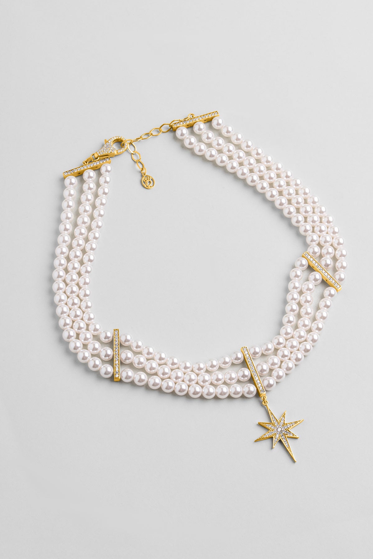 Audrey 18 Ayar Sarı Altın Kaplama 40 Cm Gümüş Choker Inci Kolye 1168576244