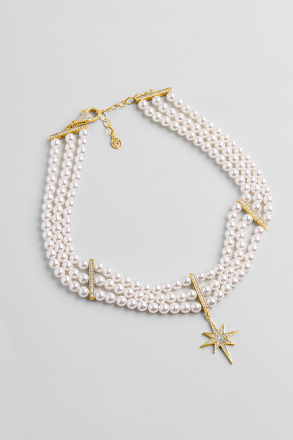 Audrey 18 Ayar Sarı Altın Kaplama 40 Cm Gümüş Choker Inci Kolye 1168576244