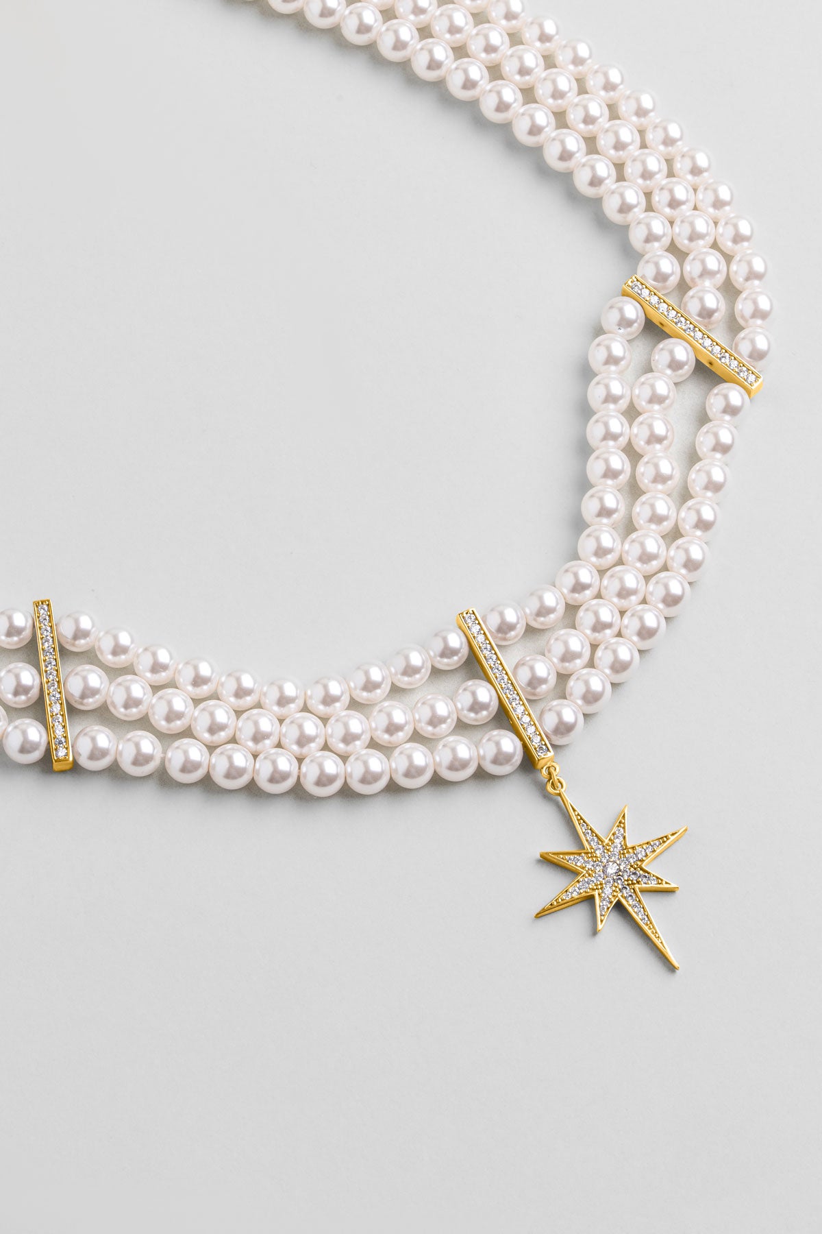 Audrey 18 Ayar Sarı Altın Kaplama 40 Cm Gümüş Choker Inci Kolye 1168576244