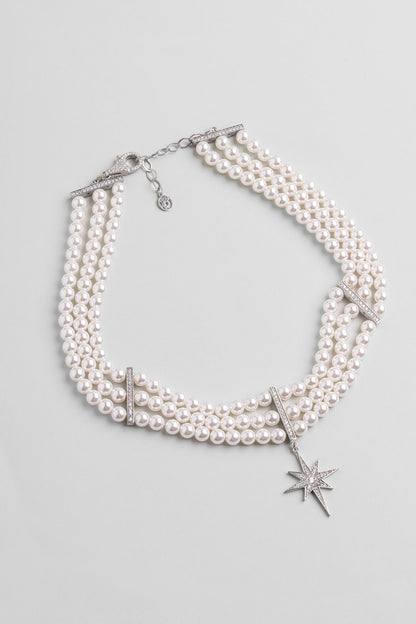 Audrey 18 Ayar Beyaz Altın Kaplama 40 Cm Gümüş Choker Inci Kolye 1168576299