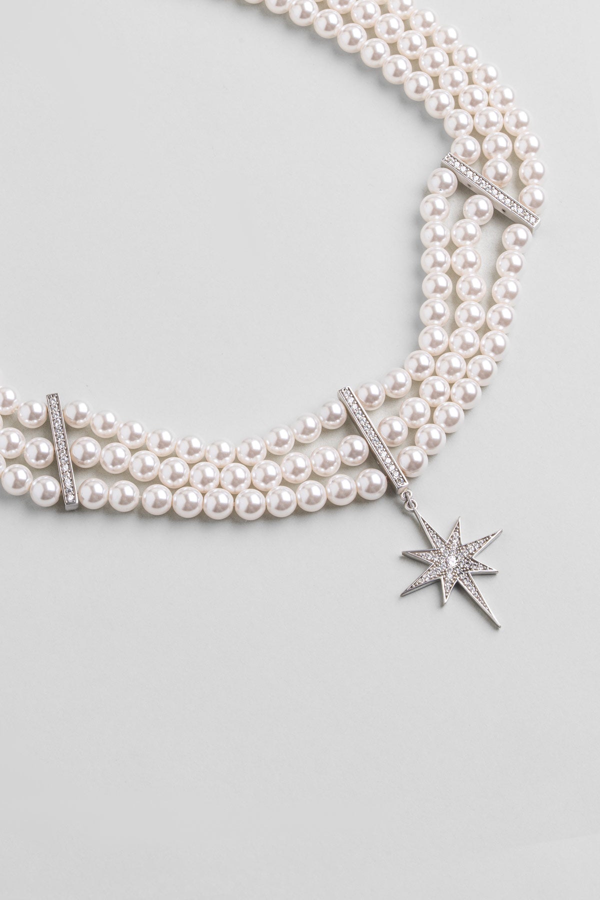 Audrey 18 Ayar Beyaz Altın Kaplama 40 Cm Gümüş Choker Inci Kolye 1168576299